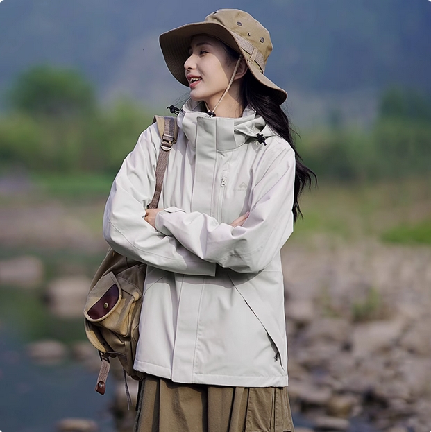 拓路者户外新款小个子冲锋衣女可拆卸三合一防水防风团购硬壳外套  