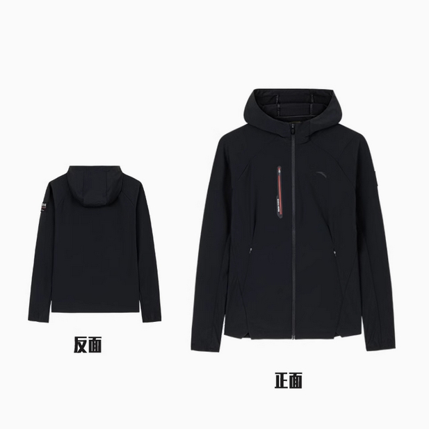 安踏防泼水中国款梭织运动外套女春季防风休闲运动连帽夹克上衣  